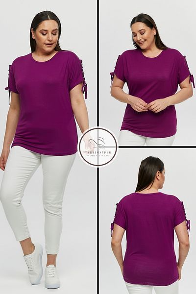 tarzımsüper Tricou cu tunică din bumbac pieptănat cu mânecă scurtă, cu mâneci lungi, cu mâneci, model confort nou sezon.