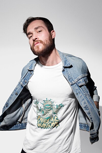 ErTaPassage Ανδρικό μπλουζάκι White Survivor με τύπωμα - T811834