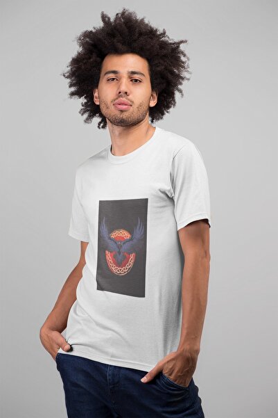 ErTaPassage Raven alb cu imprimeu băiat tricou - T9085407