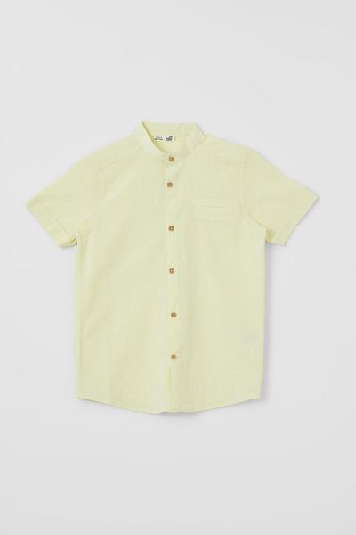 DeFacto Prevailing Collar Boy's Shirt - Linen Texture, Short Sleeve, U0650a621sm