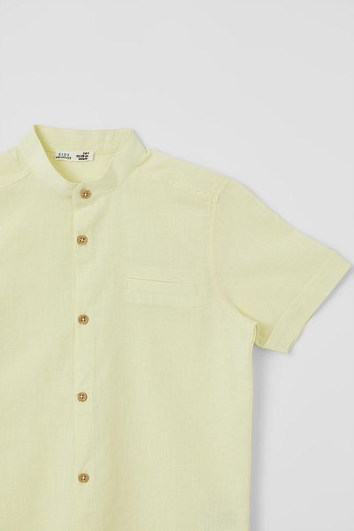 DeFacto Prevailing Collar Boy's Shirt - Linen Texture, Short Sleeve, U0650a621sm