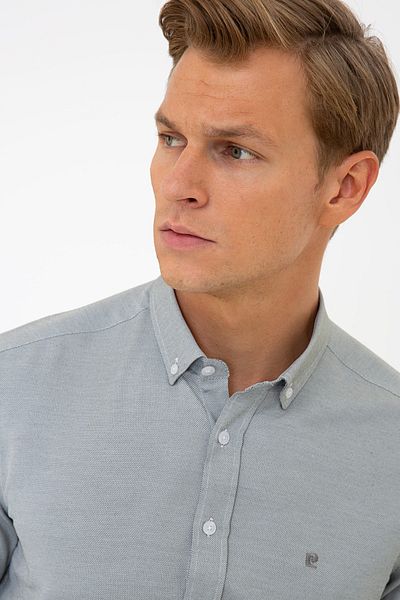 Pierre Cardin Χακί Slim Fit Oxford πουκάμισο