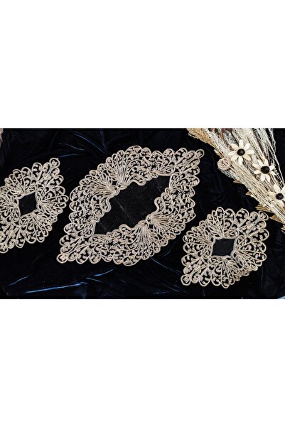 Çt Çeyizci Tekstil 3 Piece Living Room, Coffee Table Set Velvet