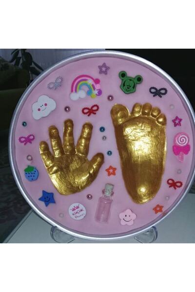 STATİK HAMUR Pink Baby Hand Footprint Souvenir Set