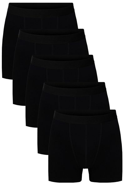 DeeAn Ανδρικό σορτς μπόξερ μαύρο απλό Lycra 5 Συσκευασία