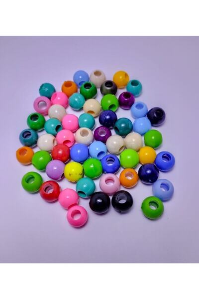 platin hediyelik Colorful Wide Hole Plastic Embellishment Beads 100 Grams