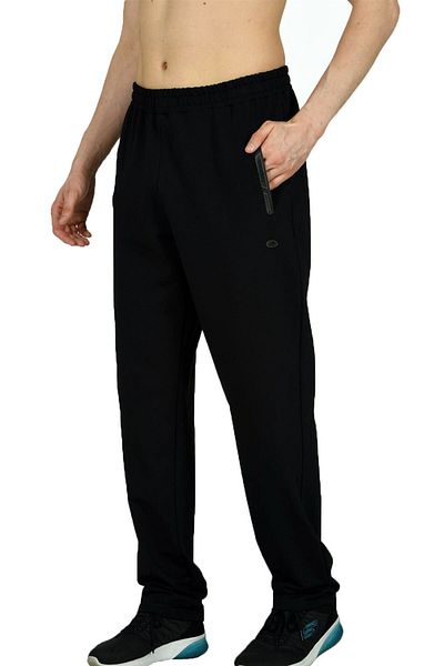 Marco Ferry Men's Two Thread Classic Model Pocket Straight Leg Large Size Black Sweatpants Edy201165