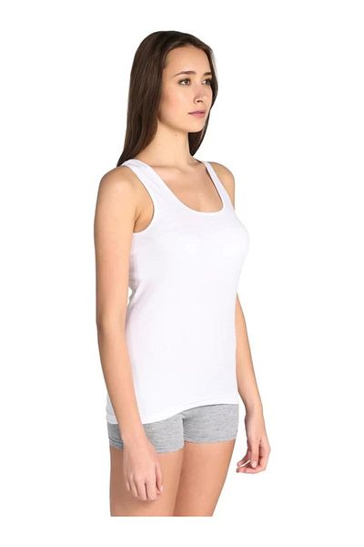 Tutku Tricou Elestan, alb, cu bretele late, 6 piese