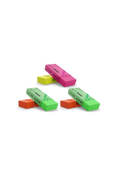 Silkar Silka Neon Eraser Dimensiune mică (art-3) Pachet de 6