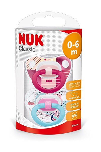 Nuk Classic Silikon 0-6 Ay 2'li Yalancı Emzik Mavi