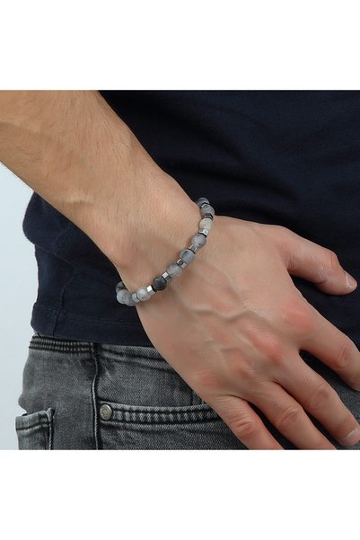 Forentina Gray Natural Stone Men's Bracelet Ps 184700 En