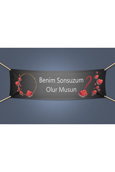Genel Markalar Benimle Evlenir Misin Pankart Afiş 70x200 Cm Evlilik Afiş Pankart