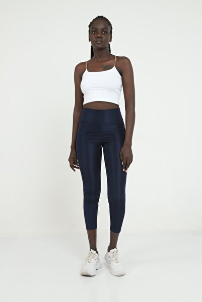 NEK Lacivert Yüksek Bel Dalgıç Kumaş Toparlayıcı Tayt