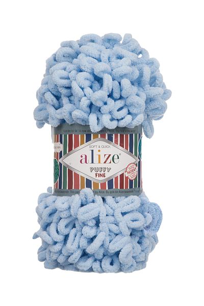 Alize Puffy Fine 218 Baby Blue 5x100 Gr (Συσκευασία των 5)