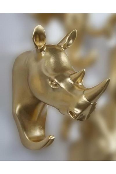 CajuArt Hanger Rhino Shape Wall Decor - Modern Wall with Key Item Decoration