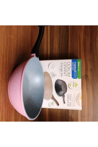ThermoAD Almanar Granite 28 Cm Wok Pan Pink
