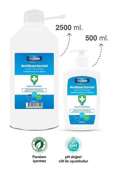 Deep Fresh Antibacterial Liquid Soap 2.5 Lt & 500 ml