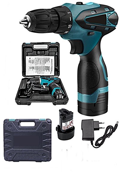 Genel Markalar Şarjlı Matkap Çift Batarya 2 Parça Başlıklı Çantalı Şarjlı Matkap