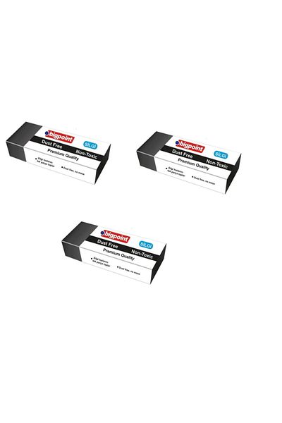 Bigpoint Dust-free Eraser Black - Medium Size 3 Pieces