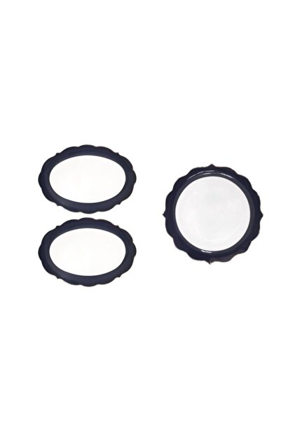 Pink&More Lacivert Altın 3'lü Servis Seti