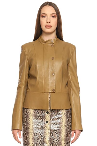 Yves Salomon Kadın Yeşil Deri Ceket