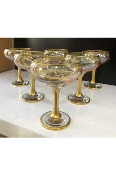 WuuQ Lüx Yaldızlı Cam Kase  6 Lı