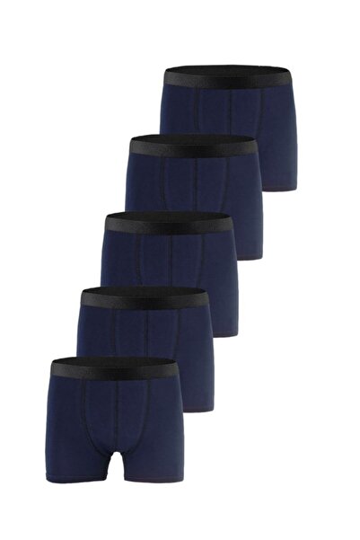 JOHN LION Erkek  Premium Lacivert Likralı Boxer 5'li