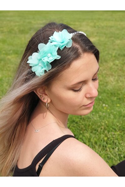 Melkady Aksesuar ملكادي 233 نعناع - تاج زهرة مع اللؤلؤ، تاج الأمومة