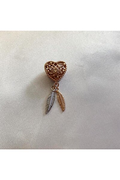 celikchi Bayan Gümüş Bileklik Uyumlu Rose Kalpli Rüya Kapanı Charm