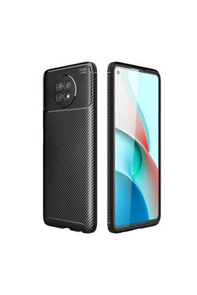 Xiaomi Redmi Note 9t Compatible Camera Protected (CARBON DESIGN) Silicone Case Black
