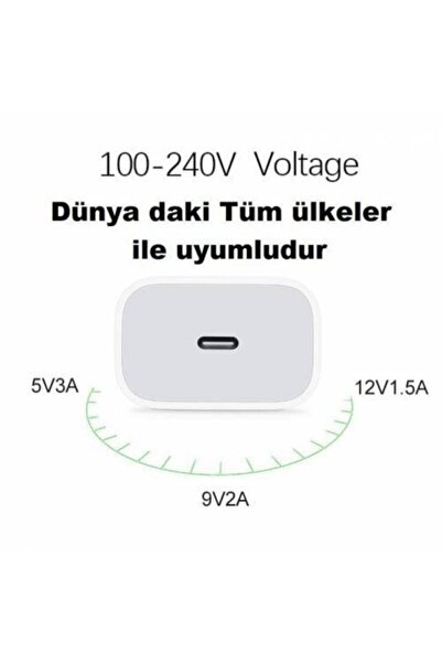 Teknoloji Gelsin Yeni Nesil Pd Apple Uyumlu Adaptör 20 W Apple Samsung Iphone Xiaomi Şarj Başlığı Beyaz