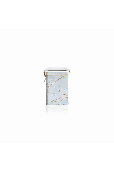 EVLE Ef043-51 Marble White Patterned Rectangular Metal Storage Container 8x10 Cm