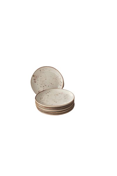 Tulü Porselen 6 Pieces 19 Cm Reactive 46 Cream Model Cake Plate Set