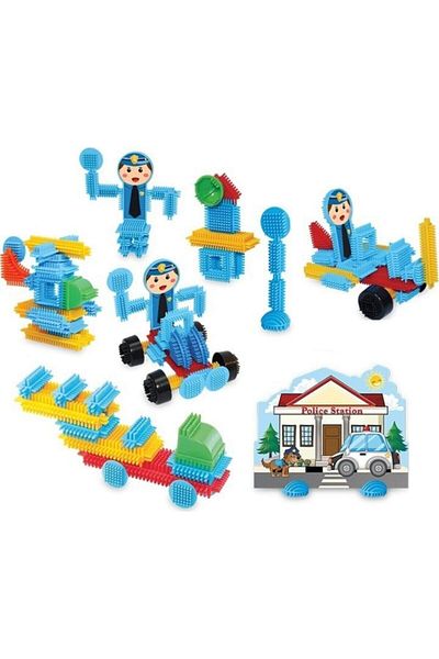 DEDE Cactus Blocks 55 Pieces Police Station Educational Learning Toy