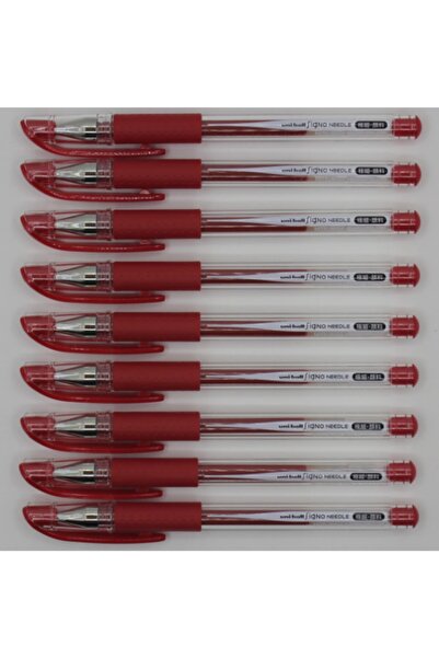 UNİ-BALL قلم جل Um-151nd 0.38 برأس إبرة أحمر (9 قطع)