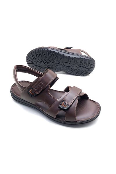 UMUT AYAKKABI Men's Genuine Leather Orthopedic Sandals