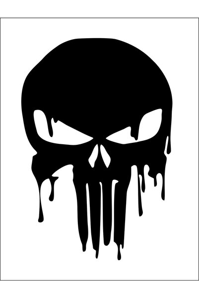 Sticker Fabrikası Punisher Kurukafa Kuru Kafa Sticker (14x9,5 Cm) 00954