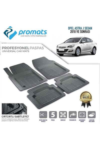 PROMATS Opel Astra J Sedan 2010 Sonrası Oto Paspas Profesyonel 4d (siyah)