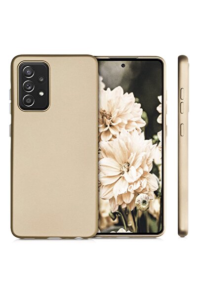 Molly Galaxy A72 Uyumlu Gold Mat Silikon Kılıf