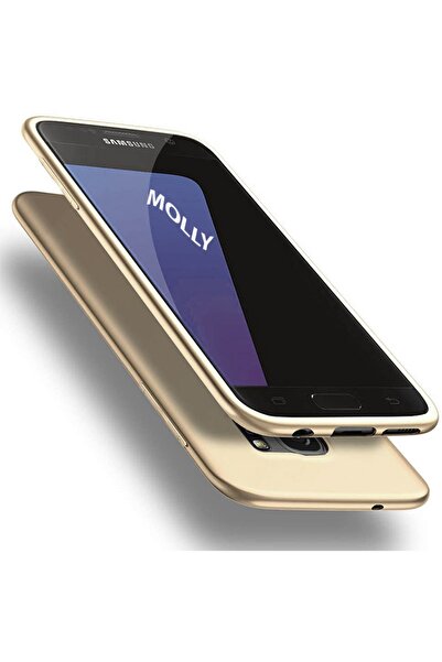 Molly Galaxy S7 Uyumlu Gold Mat Silikon Kılıf