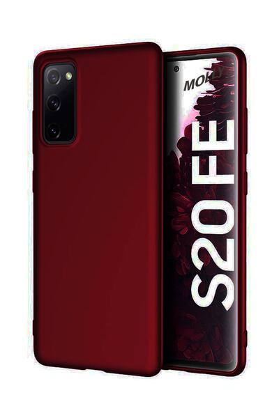 Molly Galaxy S20 Fe Uyumlu Bordo Mat Silikon Kılıf