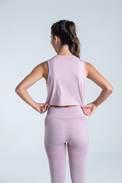 Vienfit Kadın Kısa Spor Tshirt - Training Spor Atlet - Tank Top Lila