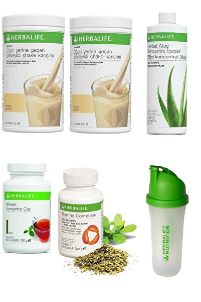 Herbalife 2 Adet Vanilya Shake - 1 Aloe Suyu - 100 Gr Çay - Thermo Complete V...