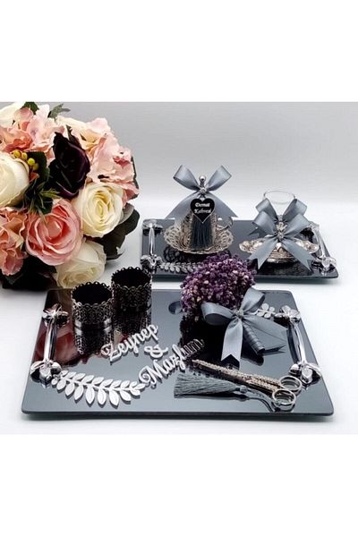 Aker Hediyelik Perfect Couples' Choice, Engagement, Groom's Coffee Tray, Complete Set