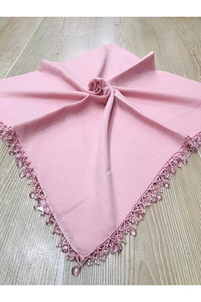 ALLURİNG THE BETTER ONE , Pudra Rengi Düz Damla Boncuklu Yazmalar