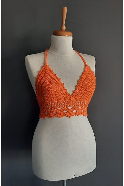 Hippybutik Kadın Turuncu El Örgüsü Bralet