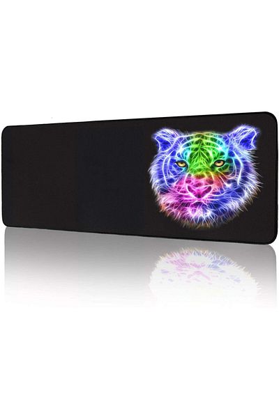 sgeteknoloji Mouse Pad pentru jocuri Tiger 70x30 cm Speed ​​Anti-alunecare cusut