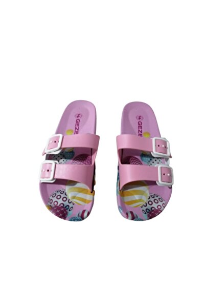 GEZER Дамски светлорозови ежедневни чехли за ходене с двойна катарама и нехлъзгаща се подметка