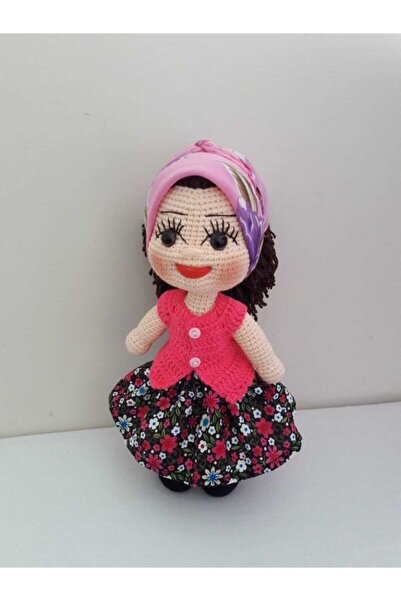 OYUNCAKPARK Pembeli Yöresel Köylü Kızı Bebek Amigurumi Organik Oyuncak