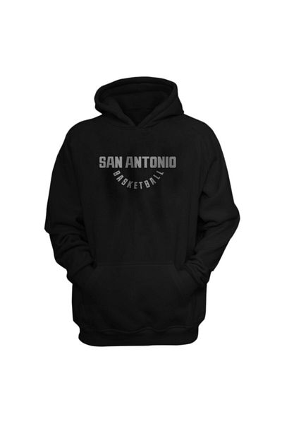 usateamfans Мъжки черен суитшърт с качулка San Antonio